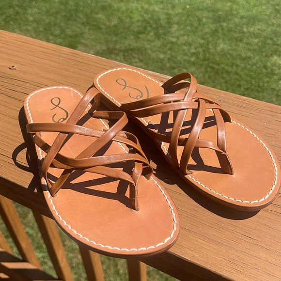 Sam Edelman Shoes - Sam Edelman Marinea Strappy Slide Sandal Saddle Brown Leather Size 8